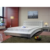 Greatime modern platform bed deals with siderail storage